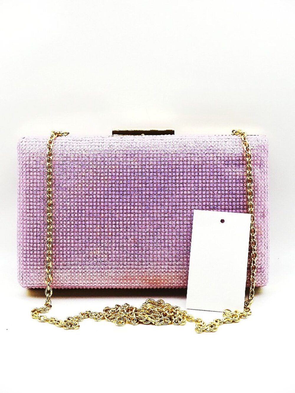 KURT GEIGER Crystal Box Clutch in Sparkle in Light Pastel Purple